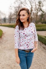 MATCHY knitted t-shirt - romantic poppies