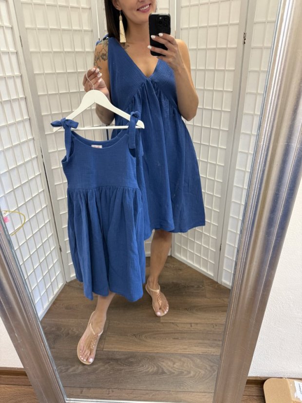 "Aura" dress MUM AND DAUGHTER - Royal blue - Size: XS/S