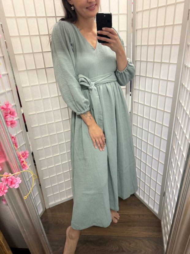 "Boho Breeze" dress MUM AND DAUGHTER - powder mint - Size: 3XL/4XL