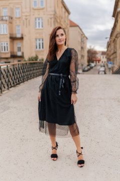 Elegantní zavinovací šaty - tečkované - Různé barvy
