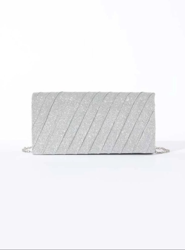 Elegantní třpytivá kabelka - stříbrná