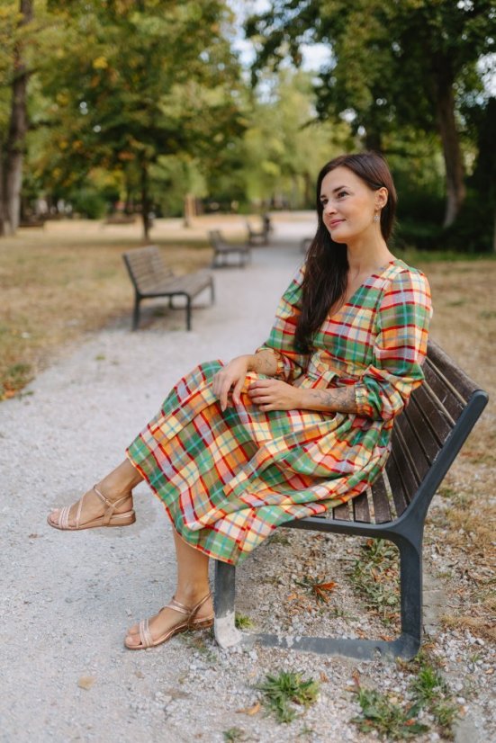 "Boho Flanel" dress -  Autumn Tartan 🍂