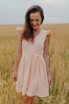 Úpletové šaty "Valencie" - Meruňka