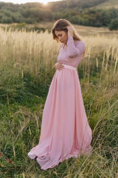 Long formal dress - Old pink