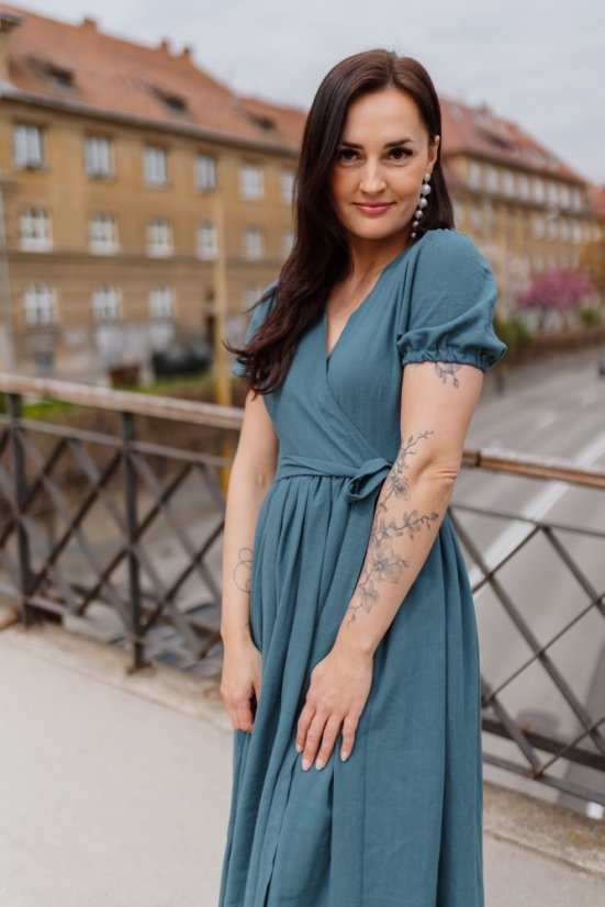 Linen wrap dress -  different colors