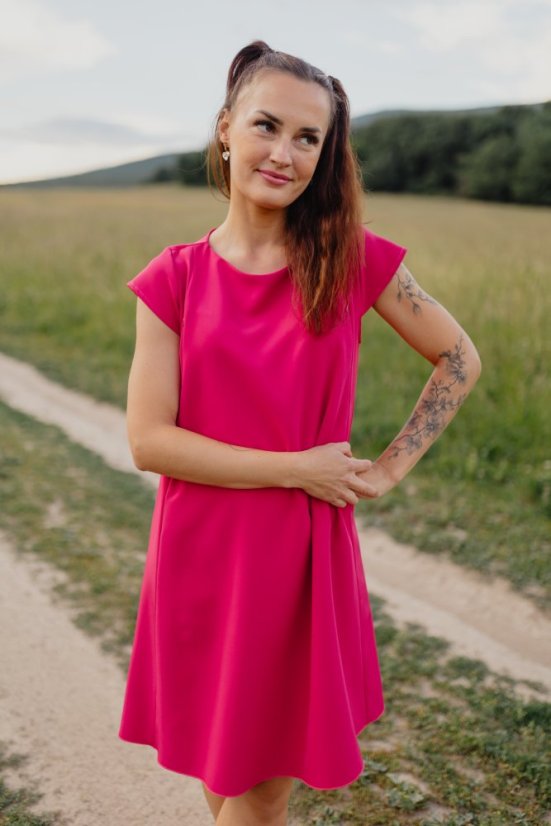 Elegantní šaty ke kojení – Malinové - Velikost: XL/2XL