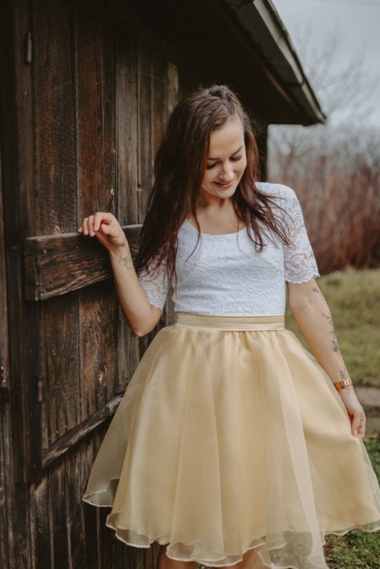 Formal dress "Grace" - white - gold - Size: XS