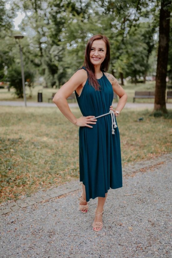 Bamboo nursing dress - emerald