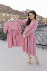"Boho Breeze" dress MUM AND DAUGHTER - dark old pink