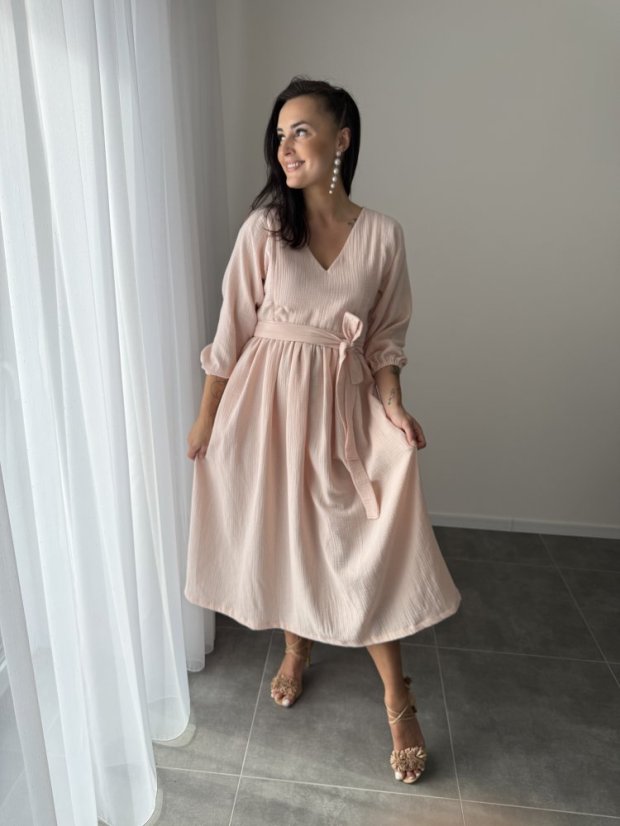 "Boho Breeze" dress -peach - Size: M/L