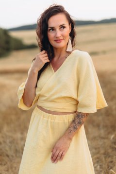 Mušelínový set Elia Wrap comfy - banánově žlutá