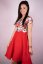 Muslin nursing dress - red folk - Size: XL