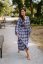 "Boho Flanel" dress MUM AND DAUGHTER - blue-pink cubes - Size: 3XL/4XL