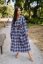 "Boho Flanel" dress MUM AND DAUGHTER - blue-pink cubes - Size: 3XL/4XL