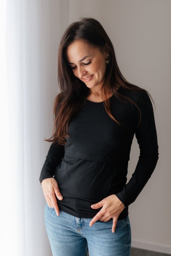 Cotton t-shirt - black - Size: L