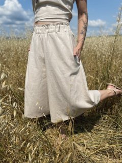 Lněné široké kalhoty - Různé barvy