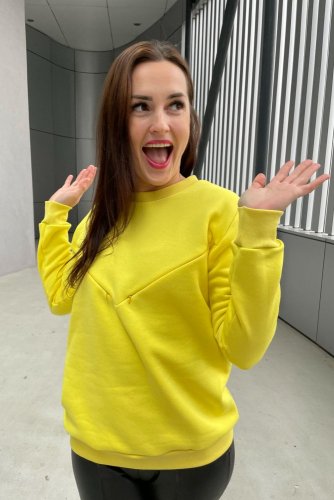 Oversized nursing sweater/hoodie - yellow