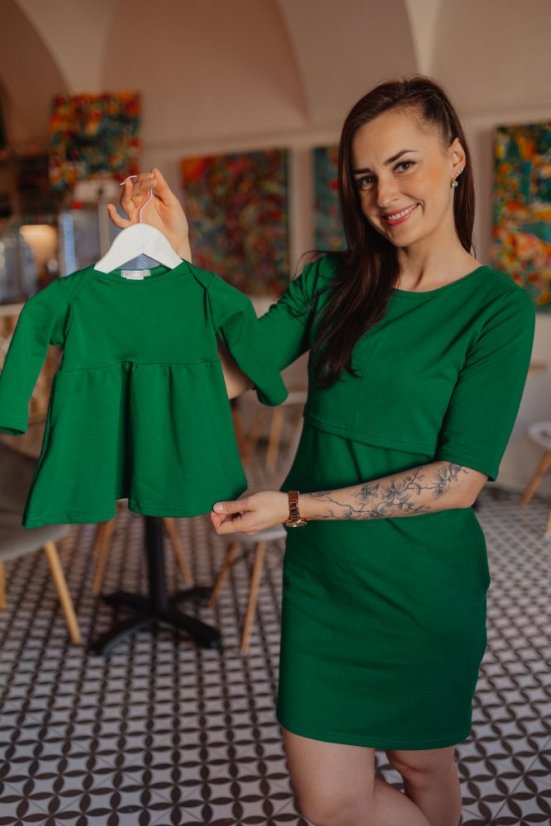 Straight MATCHY nursing dress - green