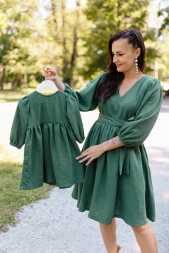 Šaty "Boho Breeze" MAMA A DCERA - smaragdová