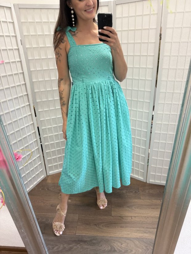 "Aurela romantic" dress MUM AND DAUGHTER - turquoise