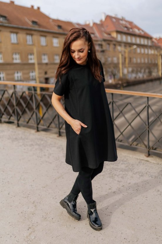 "Luna" Basic Dress – Black