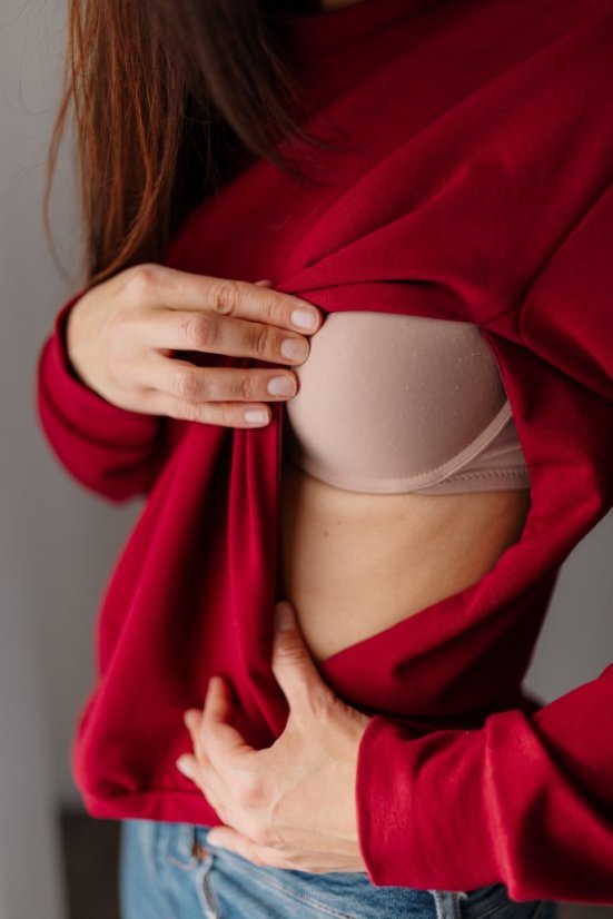 Women's thin sweatshirt - burgundy