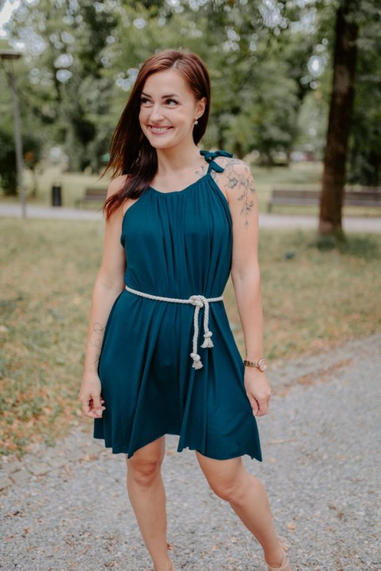 Bamboo nursing dress - emerald