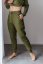 High-waisted sweatpants – khaki green - Size: M/L