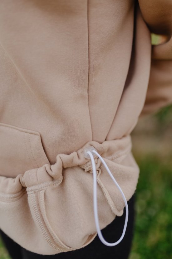Hoodie mikina – Béžová - Velikost: M/L