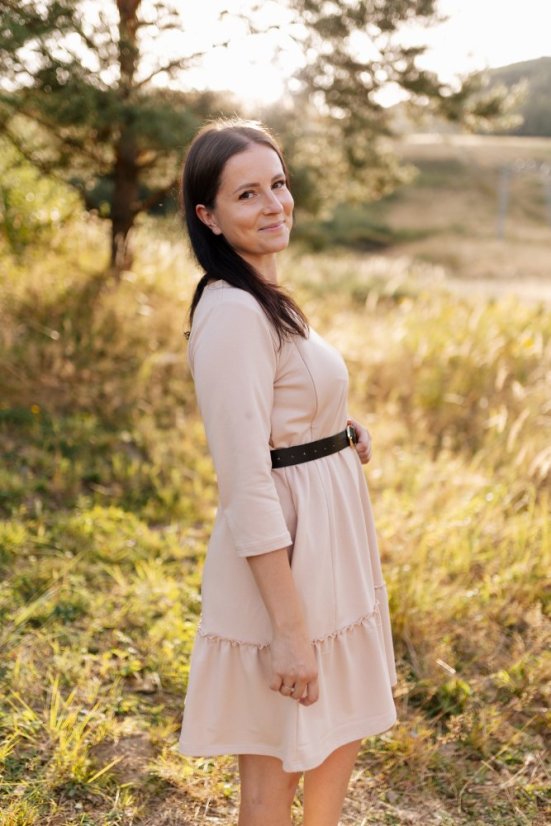 Kojicí šaty "Luna" belle – Beige - Velikost: M/L