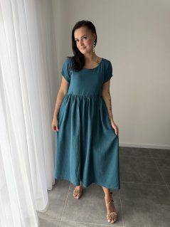 Maxi BOHO muslin dress - petrol