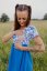 Mušelínové šaty ke kojení - modré květiny - Velikost: S