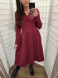 Wrap MIDI dress – burgundy