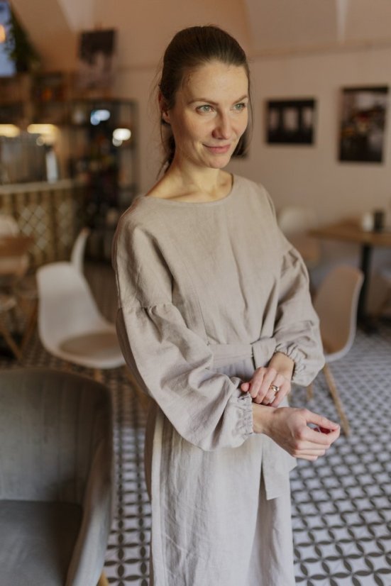 "Maison Linen" dress - sandy - Size: XL/2XL