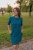Straight dress with pockets - gold hearts on petrol