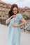 Cotton Dress "Waffle" - MOM AND DAUGHTER - light blue