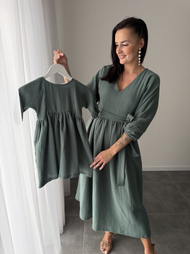 "Boho Breeze" dress MUM AND DAUGHTER - powder mint - Size: 3XL/4XL