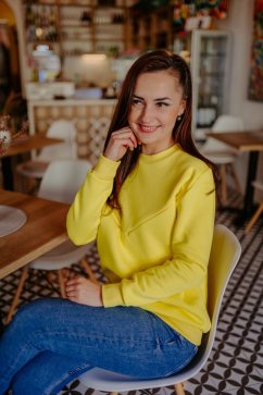 Oversize svetřík/mikina ke kojení – Žlutá
