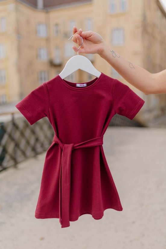 Šaty "Luna" Basic - MÁMA a DCERA – Bordová - Velikost: XS/S