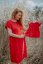 MATCHY Linen  MIDI dress -  Red