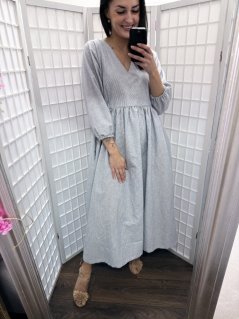 Lněné šaty "Boho Breeze" - pásiky