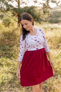 Kojicí šaty „Bohemie“ – bordó maky