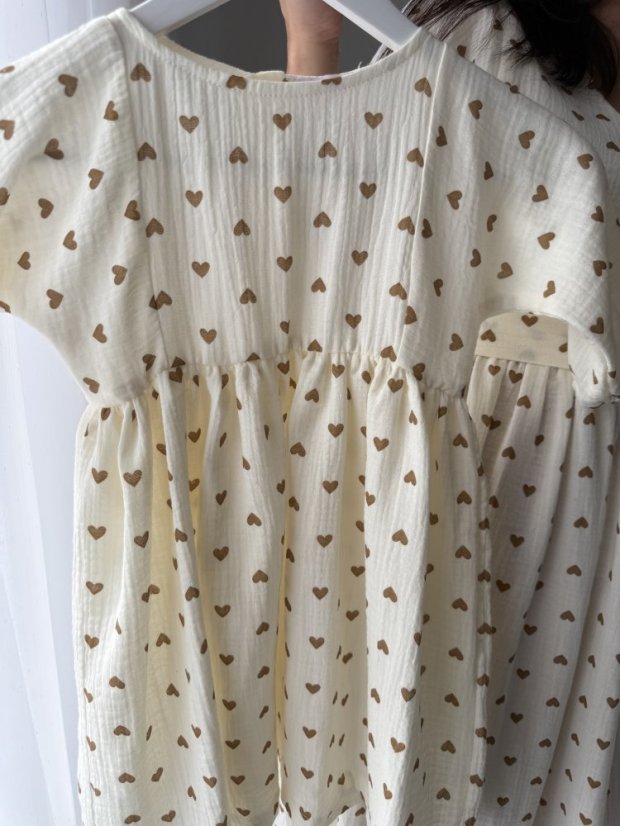 "Boho Breeze" dress MUM AND DAUGHTER - hearts - Size: M/L
