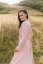 Linen dress "Harmonia pure" - powder pink - Size: XL/2XL