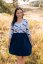 Women's dresses "Bohemia" - blue flowers - Size: XS