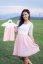 MATCHY formal nursing dress - white - pink - Size: M