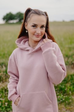 Hoodie mikina ke kojení – Starorůžová