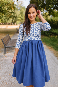 “Amélia” Dress – blue flowers