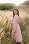 Linen dress "Harmonia pure" - powder pink - Size: XL/2XL
