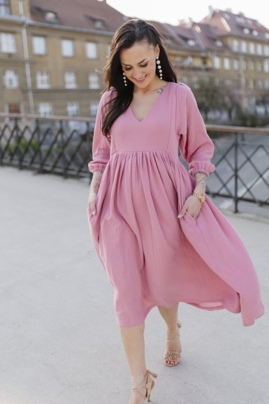"Boho Breeze" dress - dark old pink - Size: XL/2XL